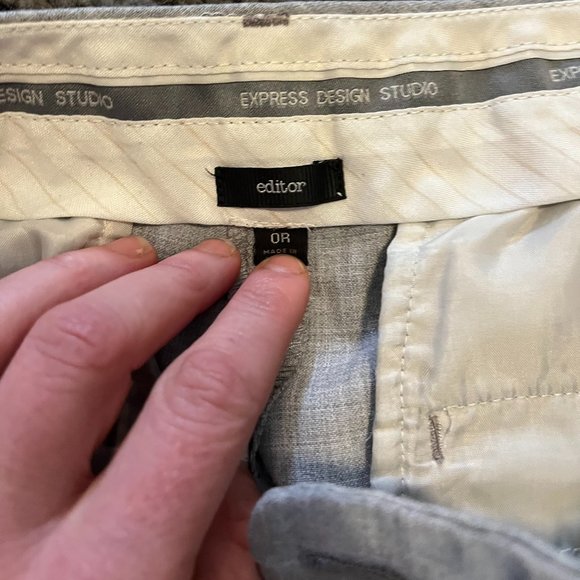 Express Editor Barely Boot Pants Women's size 0R Light Gray Tweed - Picture 5 of 6